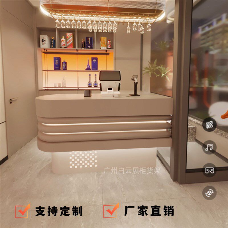 转角柜台收银台饭店餐厅酒吧吧台桌餐饮火锅店前台公X司接待台定