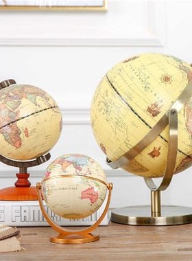 轻奢高档迷你美式创意办公书桌复古地球仪小摆件家居房间书架饰品