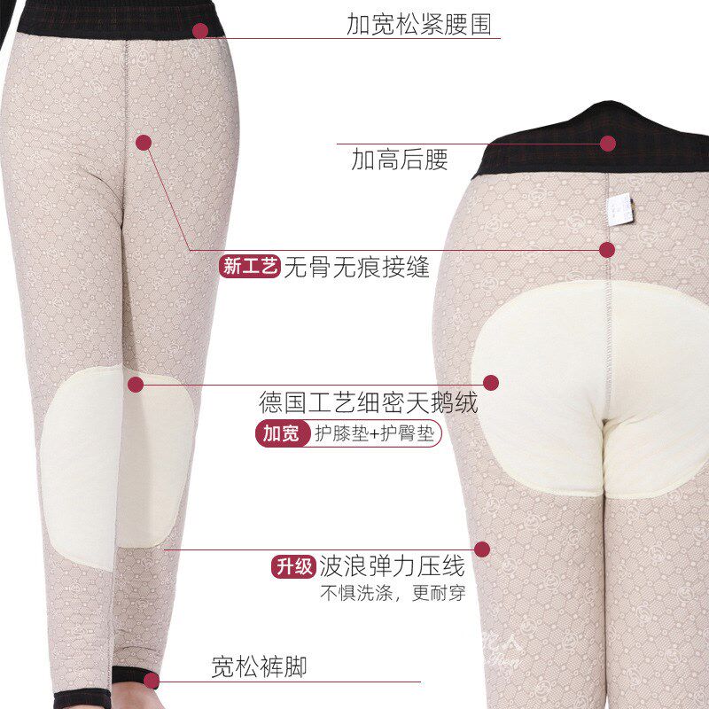 加厚女士高腰驼绒棉裤妈妈羊毛裤中老年人保暖打底裤奶奶冬季加肥