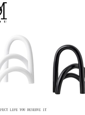 极简北欧几何弧线创意雕塑书柜酒柜软装饰品摆件家具样板间配饰