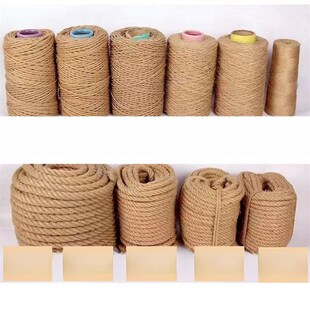 麻绳diy手工麻线复古纯天然粗麻绳幼儿园装饰品材料麻绳子 黄麻绳