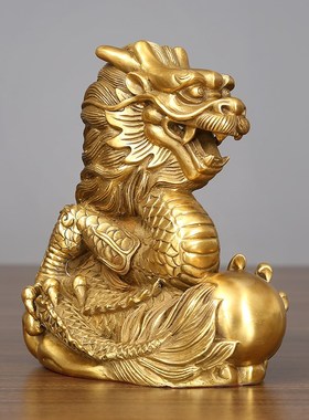黄铜龙摆件十二生肖龙家居客厅玄关办公室桌面摆设装饰品礼品
