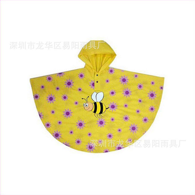 儿童斗篷式雨衣PVC加厚多样环保防水半圆形雨披可爱卡通雨披定制