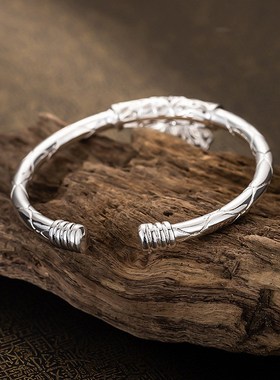 莲蓬手镯女简约设计实心开口手环网红闺蜜复古首饰送女友生日礼物