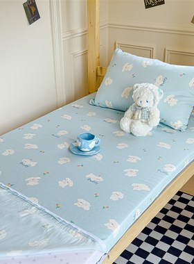 2024新款开学季宿舍全棉床笠套单人学生床垫保护套四季用纯棉床罩