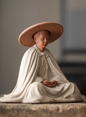 久造陶瓷侠客人物禅意摆件新中式家居客厅电视柜装饰品博古架摆设