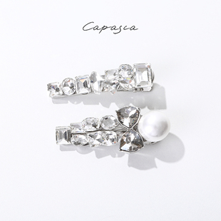 capasca(卡帕萨)轻奢夹发饰刘海夹满钻边夹风百搭小众发卡发夹