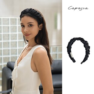 capasca(卡帕萨)重工发箍手工轻奢宽边法式缎面发箍少女风简约