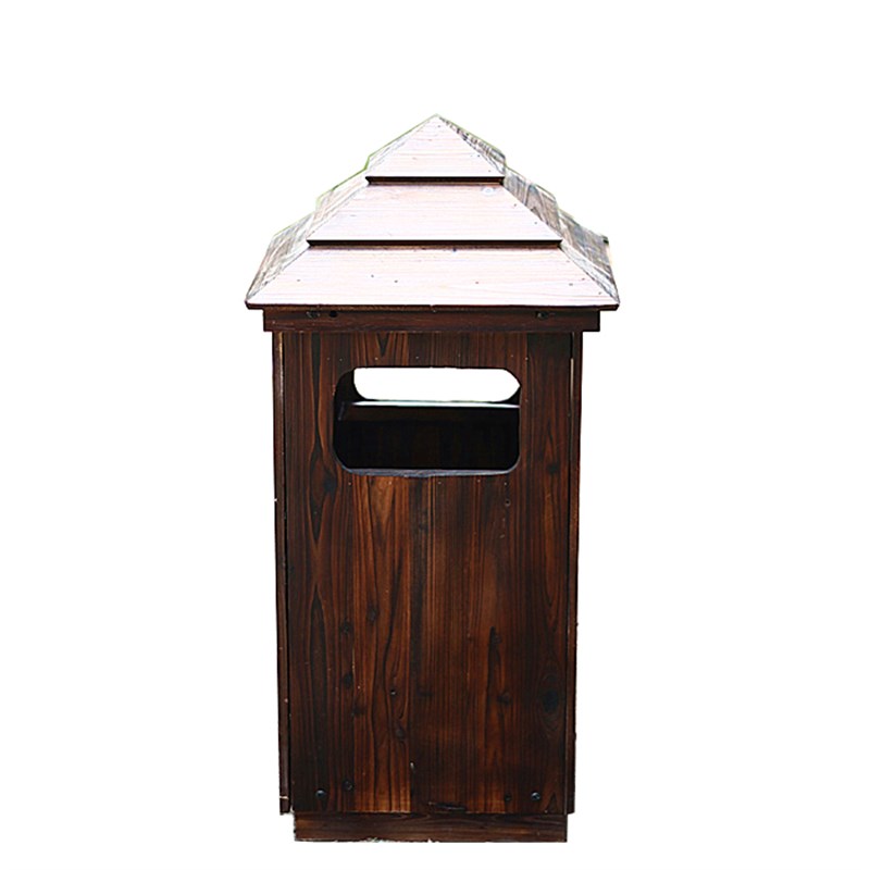 防腐木户外垃圾桶实木别墅景区酒店创意果皮箱垃圾分类箱花园家具