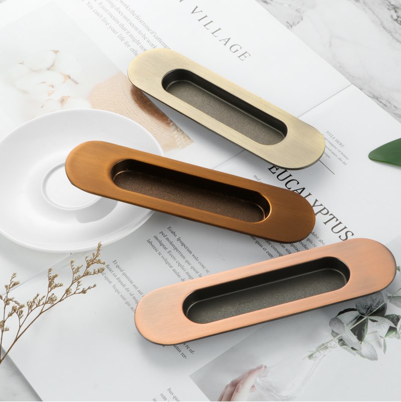 开槽暗拉隐形嵌入式移门拉手 木门隐藏式内嵌式明装柜门方形拉手