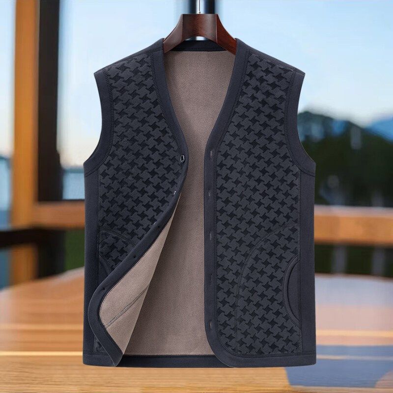 爸爸装加绒马甲秋冬中老年男士时尚爷爷装外穿双面绒保暖加厚背心,男装,常规马甲,淘宝优惠券,粉丝福利购,淘宝优惠卷