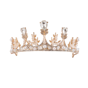 儿童皇冠头饰公主女童表演王冠水晶发箍小孩生日发卡钢琴演出饰品