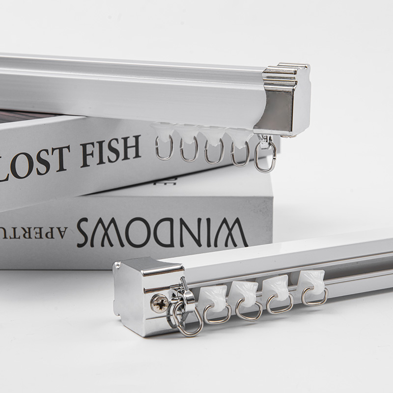 静音窗帘轨道铝合金加厚滑轨单轨双轨简约导轨直轨顶侧装送配件