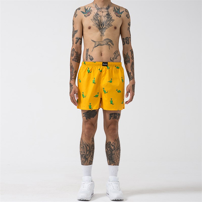 PEEVISH卡通男士阿罗裤宽松情侣内裤纯棉质可爱女居家睡裤裤头