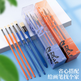 凤凰画材尼龙画笔丙烯水粉水彩笔鸭舌型油画笔美术生专用手绘画长