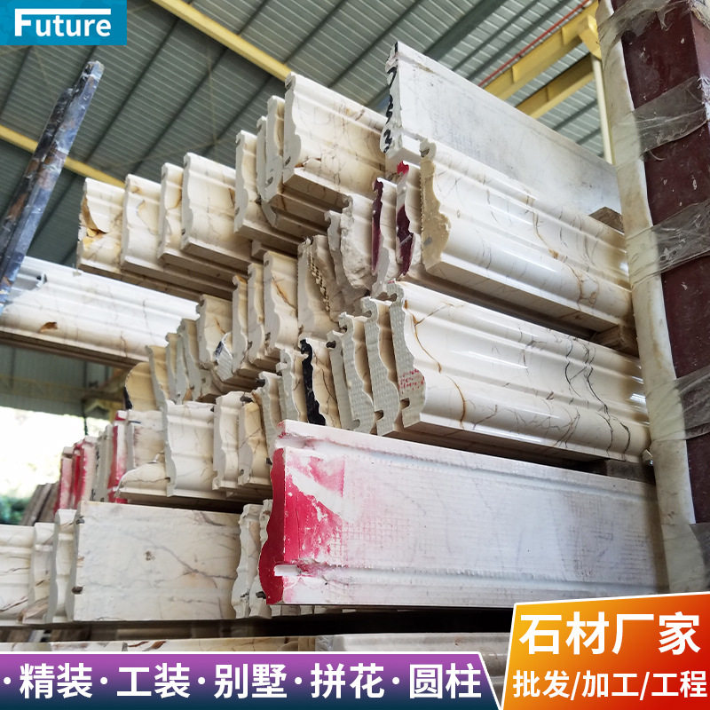 大理石线条圆柱 别墅酒店装修工石膏线条