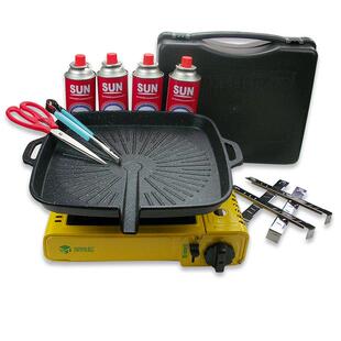 户外明火不粘烧烤圆方盘烤肉锅卡式炉电磁炉可携式烤盘铁板烧烤套