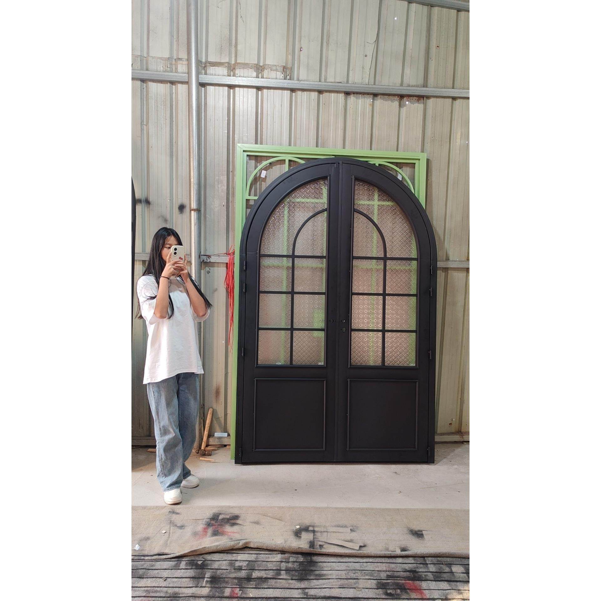 复古铁艺玻璃门商场通用入户弧形门奶茶服装店拱形双开门,全屋定制,卫生间门/厕所门,淘宝优惠券,粉丝福利购,淘宝优惠卷