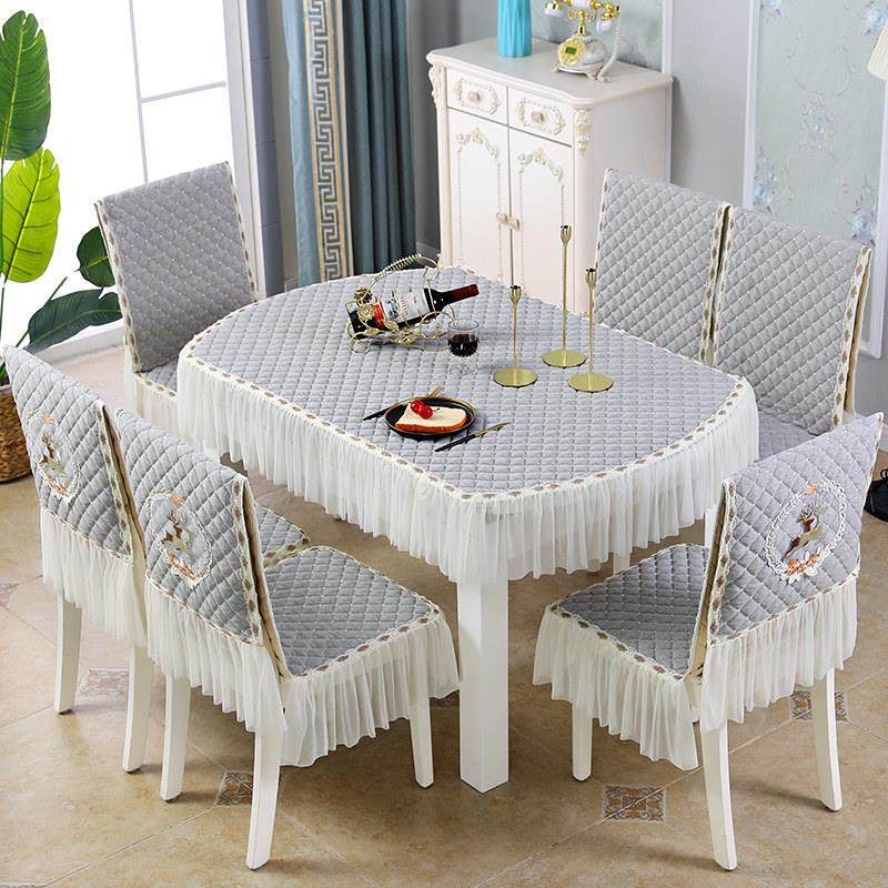 餐桌桌布2021新款高档椭圆形实木椅子套罩垫子靠背一体加厚通用