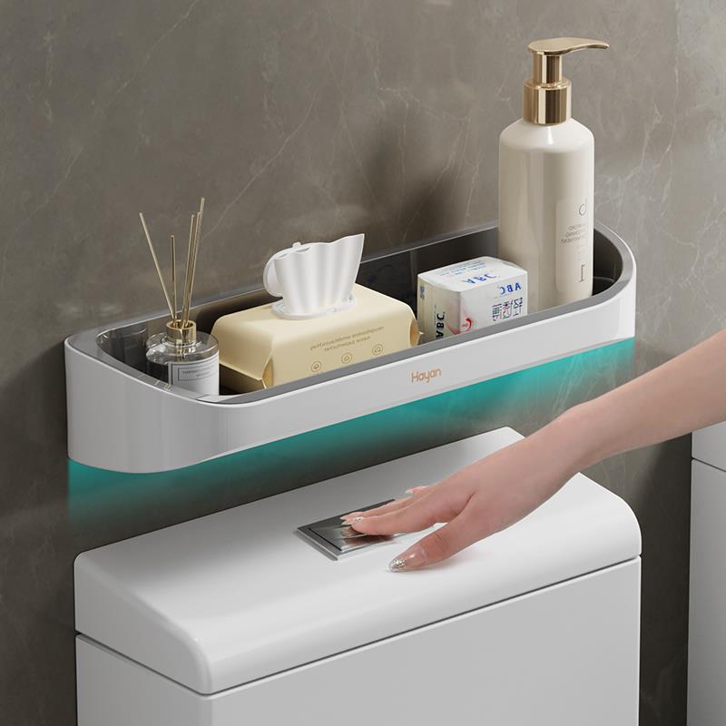 卫生间马桶置物架上方免打孔壁挂式加高防水厕所洗漱台浴室收纳架