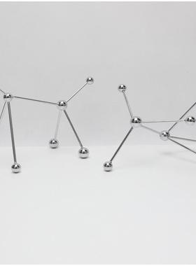 现代简约创意点线球几何分子球摆件客厅样板房玄关电视柜家居饰品