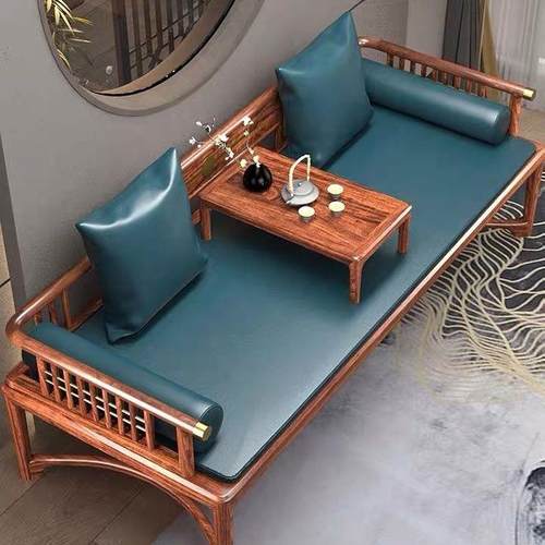 实木罗汉床新中式小户型沙发茶桌椅组合禅意贵妃榻躺椅老榆木家具