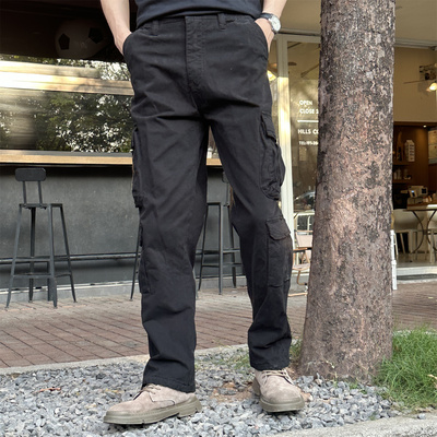 美式复古工装裤男多口袋宽松休闲长裤子2025秋冬新款直筒八袋裤潮
