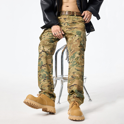 美式复古迷彩工装裤男款2025秋冬新款宽松直筒休闲长裤子军旅户外