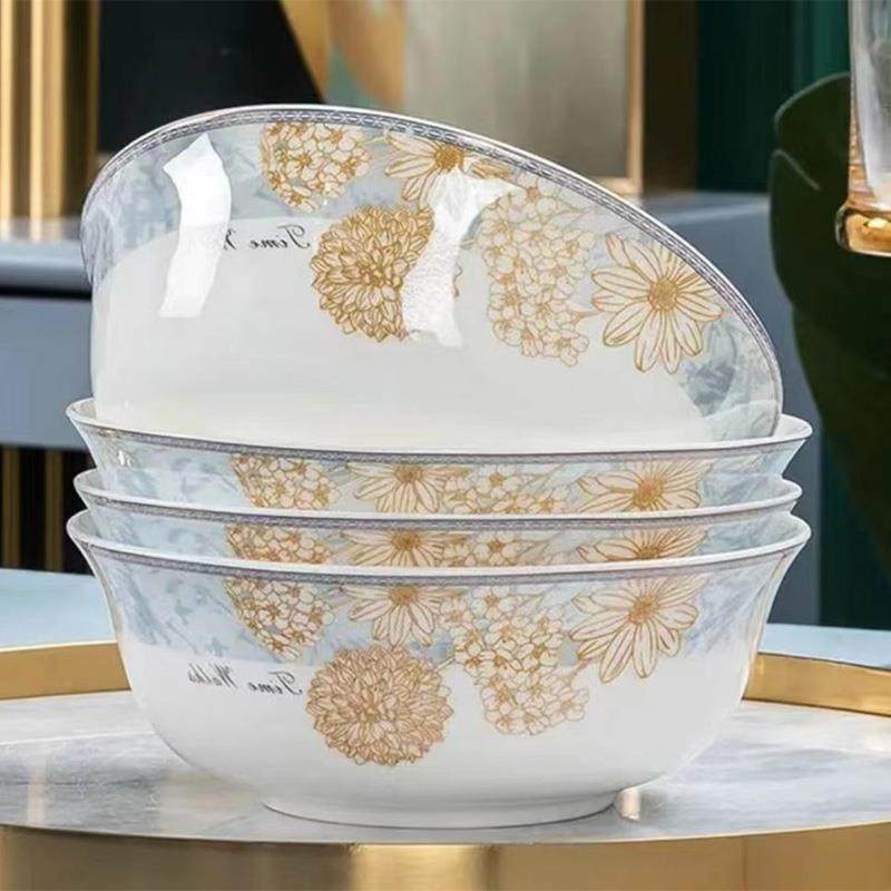 景德镇陶瓷器 4.5寸 6英寸面碗4件装 家用大号米饭碗套装组合多款,餐饮具,碗,淘宝优惠券,粉丝福利购,淘宝优惠卷