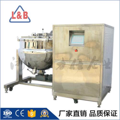 食级不锈钢电动倾斜品PLC控果制混酱制JCG冷搅拌合机制冷夹层锅