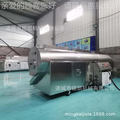 4米炒货机流 水线瓜产子EVI腰果食盐混炒生线大 型电磁加热滚筒炒