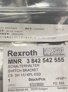REXROTH开关支架 3842542555 议价