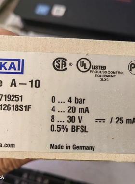 德国威卡压力变送器一只，全新，德国原装，350.00议价