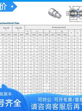 URU-0804UNIL卡套变径直通1/2转1/4SS-810-6-4