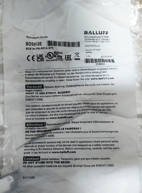 【议价】正品BALLUFF巴鲁夫光电传感器，型号BOS012E，