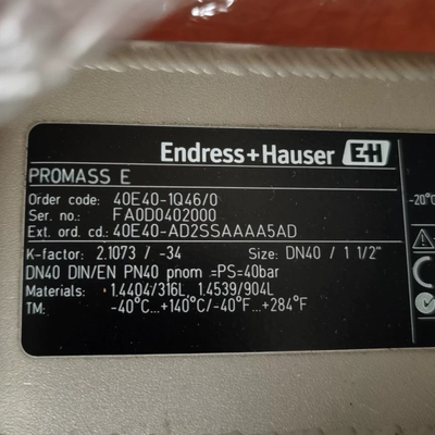 Endress + Hauser PROMASS E 40E40-1Q46/0 FA0D0402000