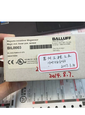 BALLUFF传器BIL0003BIL ED0-P060A-01-S75