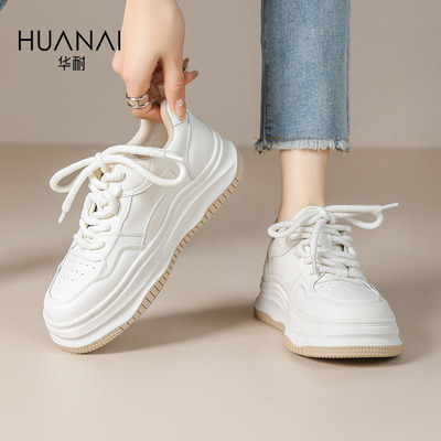 华耐时尚板鞋女士厚底增高鞋