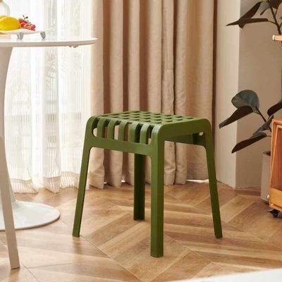 加厚塑料凳子家用可叠放简约时尚休闲镂空板凳餐桌凳久坐舒服椅子