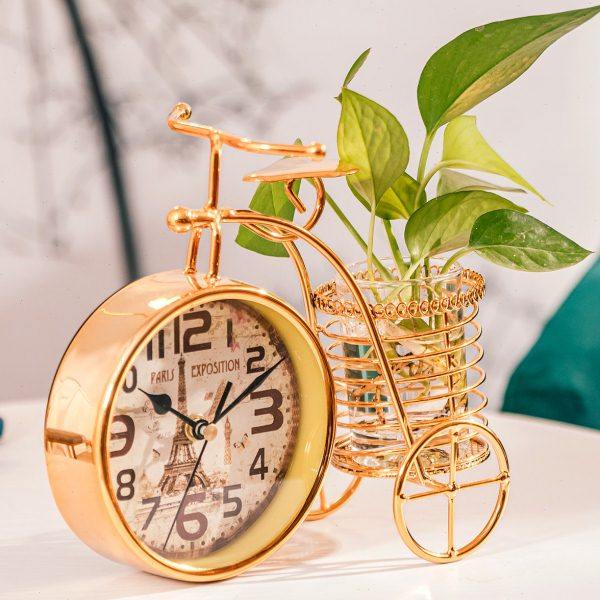 欧式台钟静音座钟复古田园客厅摆件台式小坐钟创意铁艺钟表,家居饰品,座钟,淘宝优惠券,粉丝福利购,淘宝优惠卷