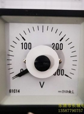 长城电表厂 61C14 300V 广角度 直流电压表 张丝 外形72X72