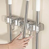 拖把壁挂夹免打孔强力承重门后扫把拖布挂钩家用卫生间壁挂置物架