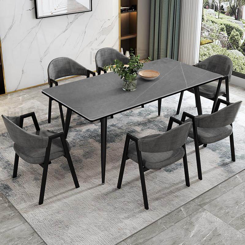 意式极简岩板餐桌椅组合现代简约家用长方形经济型小户型北欧餐台,住宅家具,岩板餐桌,淘宝优惠券,粉丝福利购,淘宝优惠卷