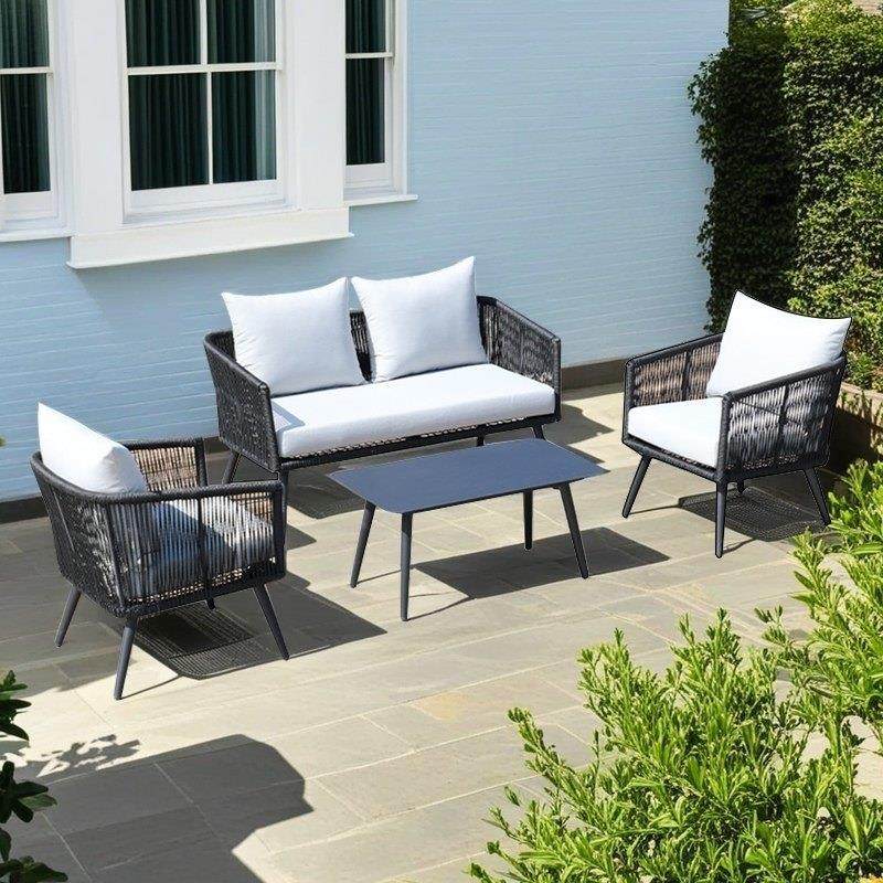 户外沙发庭院铝合金露天防水防晒室外别墅花园藤编织阳台双人藤椅,住宅家具,户外沙发,淘宝优惠券,粉丝福利购,淘宝优惠卷