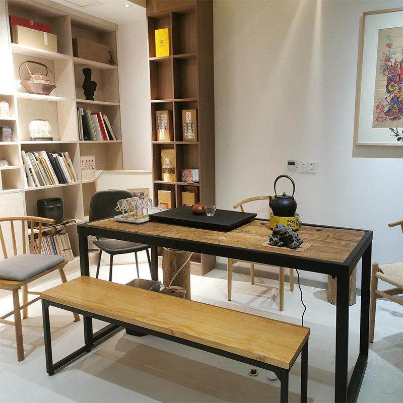 新中式书桌实木吧台简约铁艺桌子茶几桌旧木板餐桌老门板茶桌定制,住宅家具,家用茶台/茶桌,淘宝优惠券,粉丝福利购,淘宝优惠卷