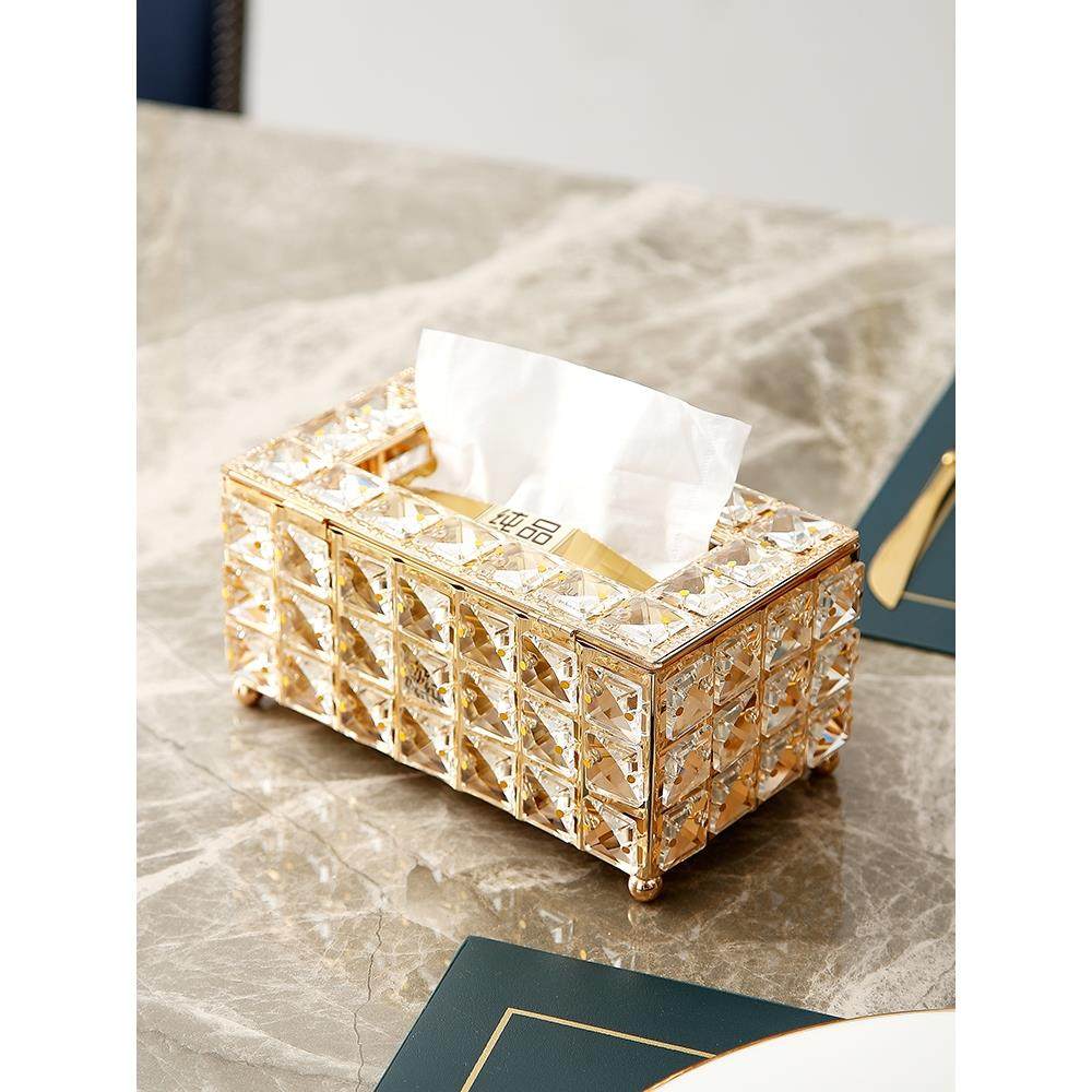 创意轻奢高档客厅纸巾盒现代简约酒店茶几水晶纸盒欧式网红抽纸盒