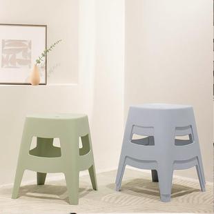 森川加厚塑料凳子可叠放家用吃饭收纳方凳简约餐厅备用等位凳商用