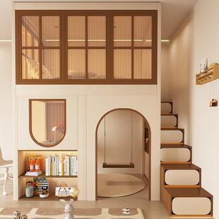 儿童房全屋定制上床下柜组合书桌床一体树屋儿童床上床下秘密基地