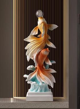 年年有余锦鲤鱼摆件客厅电视柜入户玄关装饰品轻奢高级感乔迁礼物