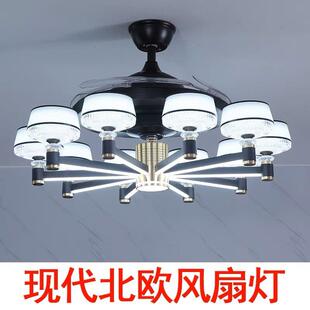 豪华客厅吊灯2023新款风扇灯球形仿古大风力可移动餐厅专用厨房